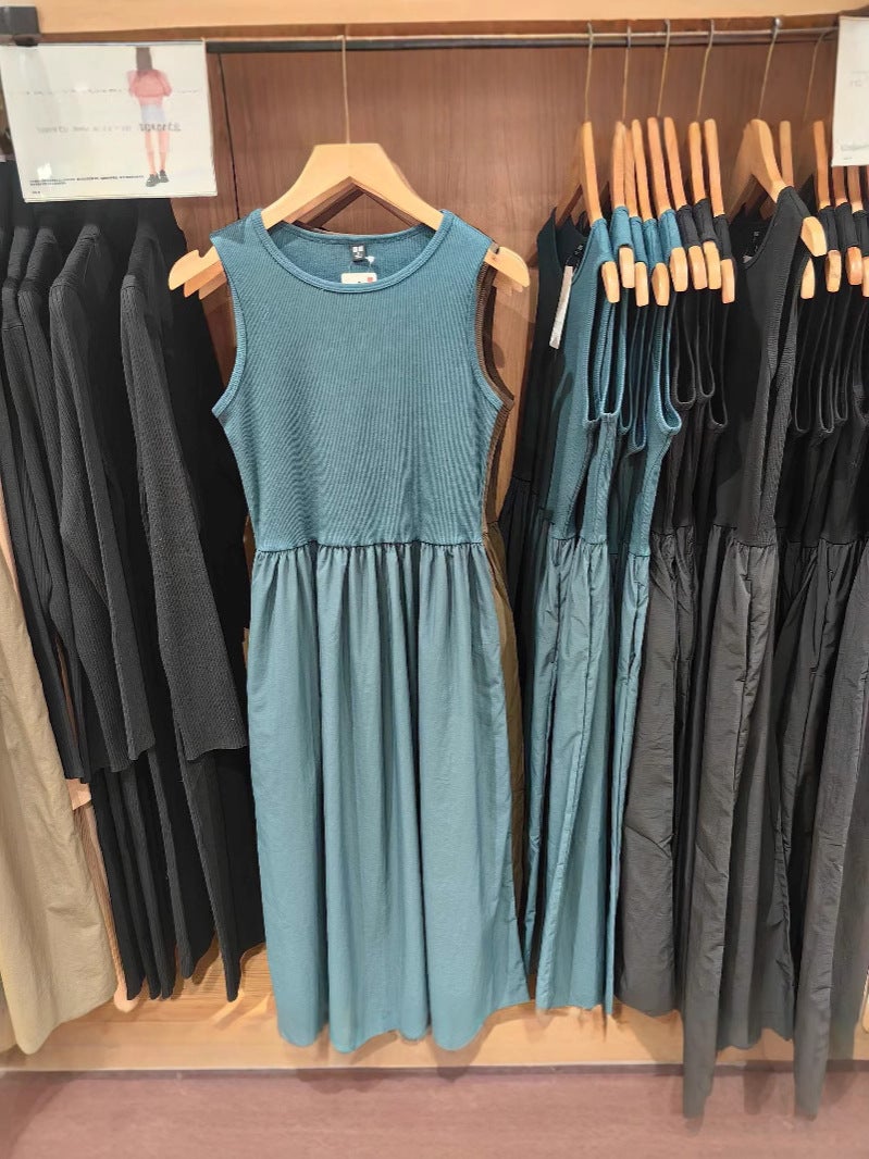 2025 Spring Women'S Spliced Waist Dress Sleeveless Skirt Long Skirt Extra Long 474064 477303 - Image 3